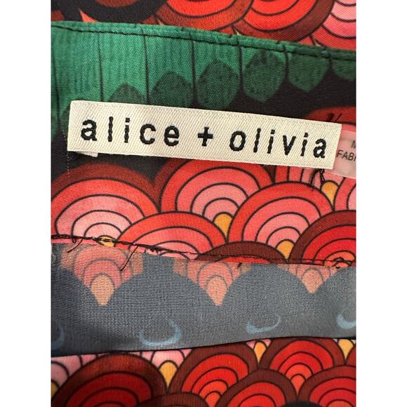 Alice + Olivia Athena Multi-Stripe Geo Wide-Leg Pants Size 10 - Picture 7 of 16